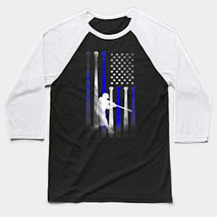 Team American Flag Baseball Player Gift Baseball T-Shirt